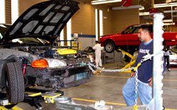car on lift
