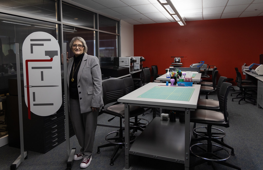  Professor Shirley Pierson inside current CLTX lab at West City Campus.