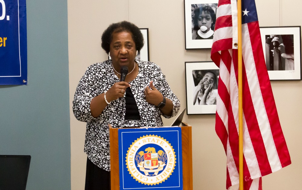  Assemblymember Shirley Weber, Ph.D., reminds local leaders about the importance of education in a community.