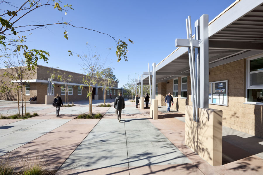 Students walking on campus