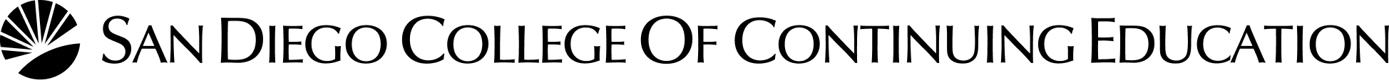 SDCCE Logo with District Seal – Black | Horizontal | One Line