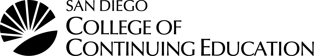 SDCCE Logo with District Seal – Black | Horizontal