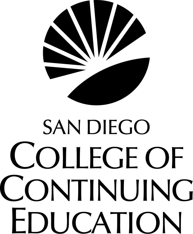 SDCCE Logo with District Seal – Black | Vertical
